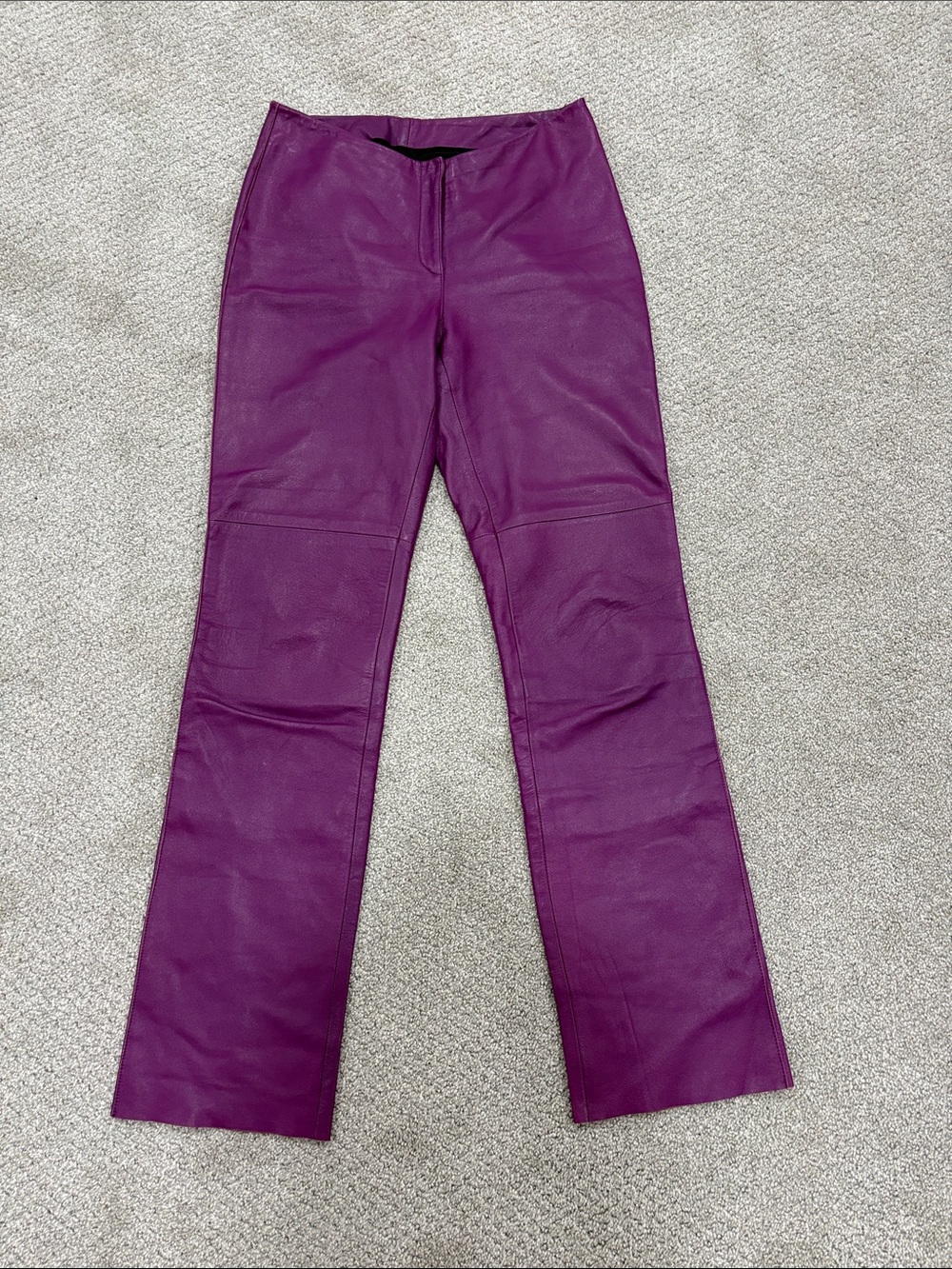 Vintage Bebe Purple Genuine Leather Straight Leg Pants 6